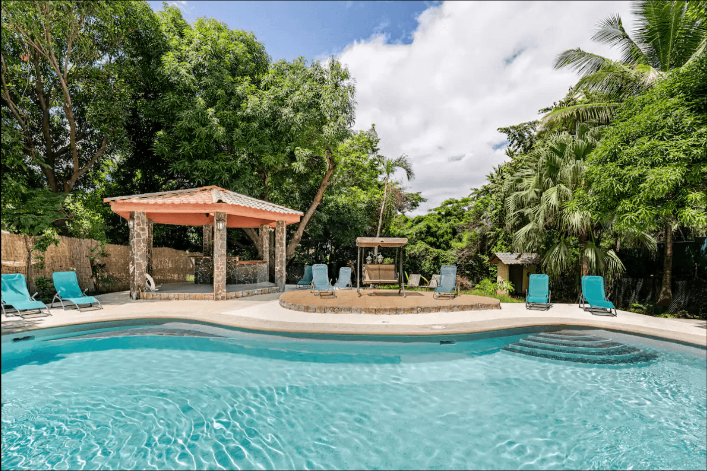 A cozy rancho perfect for lounging, reading, or sharing meals while enjoying the sounds of nature.